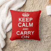 クラシック Keep Calm And Carry On クッション (ブランケット)