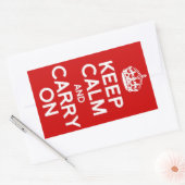 クラシック Keep Calm And Carry On 長方形シール (封筒)