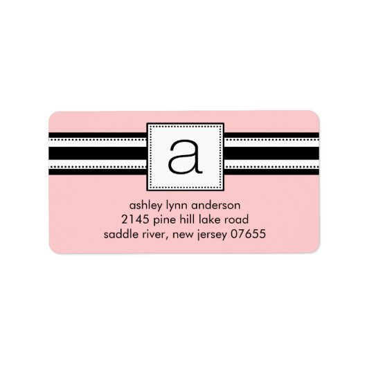 クラシックAモノグラム差出人住所ラベル。 ラベル (正面)