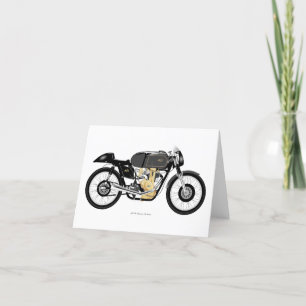 クラシックAJS 7Rバイクグリーティングカード。 サンキューカード