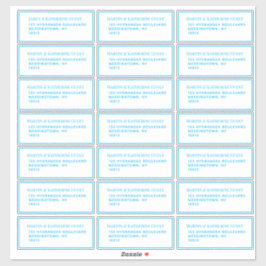 クラシックAqua Guest Mailing Labels 21 Per Sheet シール