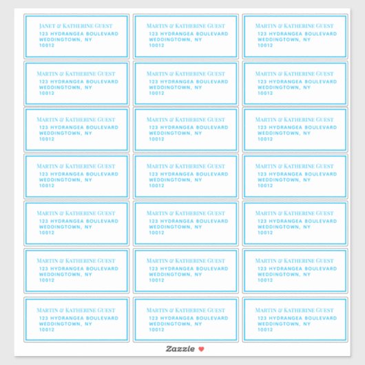 クラシックAqua Guest Mailing Labels 21 Per Sheet シール (シート)