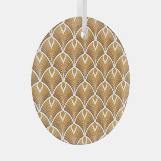 クラシックart deco:幾何学模様。 ガラスオーナメント (正面右)