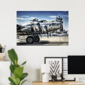 クラシックB-17ウィイ爆撃機 ポスター (ホームオフィス)