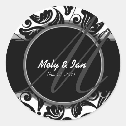 クラシックB&WのA005の日付ステッ結婚カーを保存 ラウンドシール (正面)