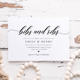 クラシックBBQベビーエレガントシャワー付きBBQスクリプトカップル 招待状