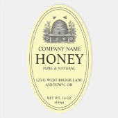 クラシックBee Hive Honey Product Labelシール 楕円形シール