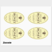 クラシックBee Honey Product Labelシール 楕円形シール (シート)