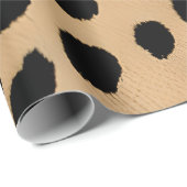 クラシックBeigeとBlackのLeopard Print ラッピングペーパー (ロールコーナー)