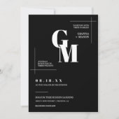 クラシックBlackのQRモダンコードの写真 招待状 (正面)