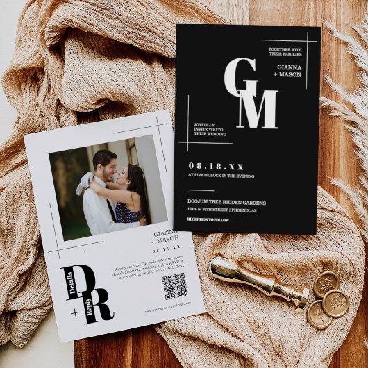 クラシックBlackのQRモダンコードの写真 招待状