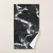 クラシックBlack Marbleテクスチャ灰色の白いカスタム バスタオルセット (ハンドタオル)