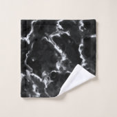クラシックBlack Marbleテクスチャ灰色の白いカスタム バスタオルセット (ウォッシュタオル)