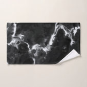 クラシックBlack Marbleテクスチャ灰色の白いカスタム バスタオルセット (ハンドタオル)