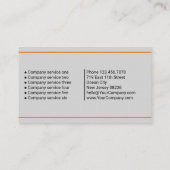 クラシックBlack Orange Gray Service List Company 名刺 (裏面)