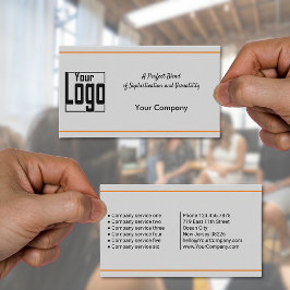 クラシックBlack Orange Gray Service List Company 名刺