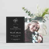 クラシックBlack Piano Virtual Recital写真 招待状 (スタンド正面)