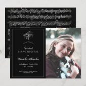 クラシックBlack Piano Virtual Recital写真 招待状 (正面/裏面)