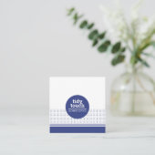 クラシックBlueモダン水玉模様清掃サービス スクエア名刺 (スタンド正面)