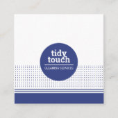 クラシックBlueモダン水玉模様清掃サービス スクエア名刺 (正面)
