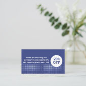 クラシックBlueモダン水玉模様清掃サービス 割引カード (スタンド正面)