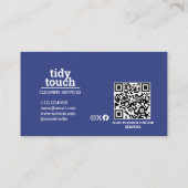 クラシックBlueモダン水玉模様清掃サービス 割引カード (裏面)