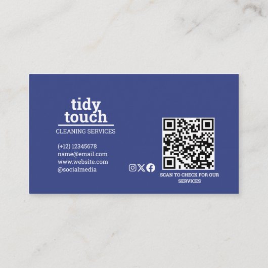 クラシックBlueモダン水玉模様清掃サービス 割引カード (裏面)