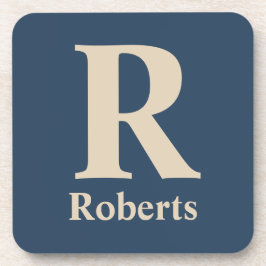 クラシックBlue And Vanillaイニシャル/名/ファミリ名 コースター