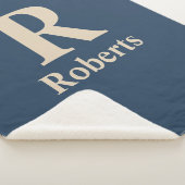 クラシックBlue And Vanillaイニシャル/名/ファミリ名 シェルパブランケット (3/4)