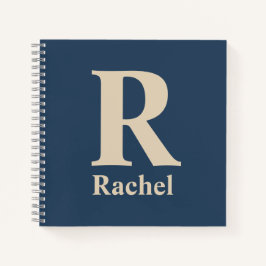 クラシックBlue And Vanillaイニシャル/名/ファミリ名 ノートブック