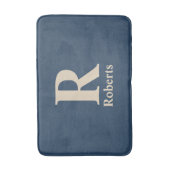 クラシックBlue And Vanillaイニシャル/名/ファミリ名 バスマット (正面縦)