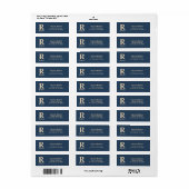 クラシックBlue And Vanillaイニシャル/名/ファミリ名 ラベル (フルシート)