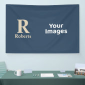 クラシックBlue And Vanillaイニシャル/名/ファミリ名 横断幕 (トレードショー)