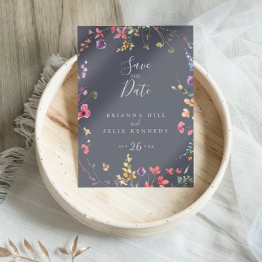 クラシックBlue Wildフローラ保存日 ポストカード