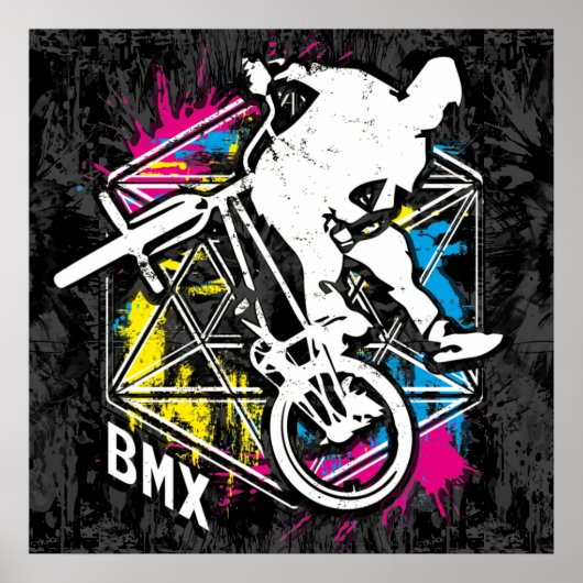 クラシックBmxバイク – BmxフリースタイルBmxポスタープリント ポスター (正面)