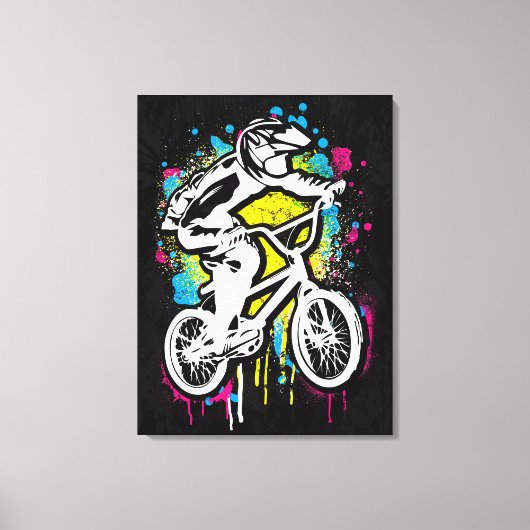 クラシックBmxバイク – BmxフリースタイルBmx キャンバスプリント (正面)