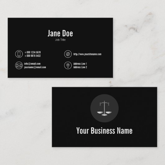 クラシックBusiness Iconsロゴ 名刺 (正面/裏面)