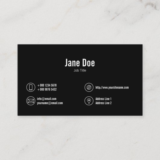 クラシックBusiness Iconsロゴ 名刺 (正面)