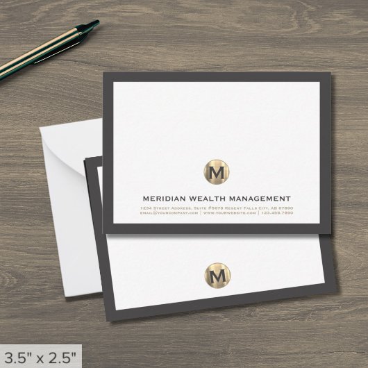 クラシックBusiness Monogramノートカード ノートカード