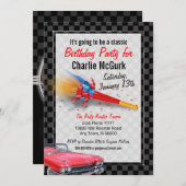 クラシックCADILLAC誕生日パーティー招待 招待状 (正面/裏面)