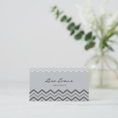 クラシックChevron Pattern Gray Business Card 名刺 (スタンド正面)