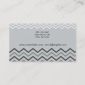 クラシックChevron Pattern Gray Business Card 名刺 (裏面)