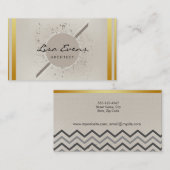 クラシックChevron Pattern Pueral Business Card 名刺 (正面/裏面)