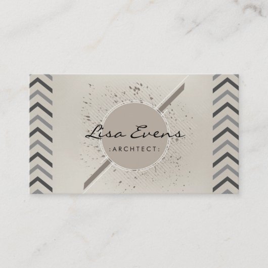 クラシックChevron Pattern Pueral Business Card 名刺 (正面)