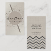 クラシックChevron Pattern Pueral Business Card 名刺 (正面/裏面)