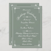 クラシックChic All In One RSVP電子メールWebサイ結婚ト 招待状 (正面/裏面)