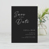 クラシックChic Black & White Photo Save The Date 招待状 (スタンド正面)