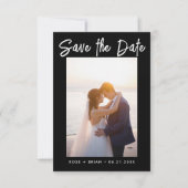 クラシックChic Statement日付の写真カードを保存 サンキューカード (正面)