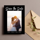 クラシックChic Statement日付の写真カードを保存 サンキューカード