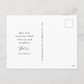 クラシックChristmas Red Green Plaid写真 シーズンポストカード (裏面)